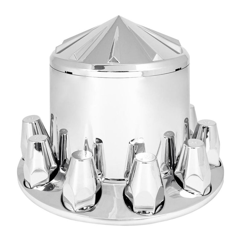 40215 SPOKE CHROME ABS REAR AXLE COVER SET W/LOCKING TABS & STANDARD HUB CAP NEW 40215 axle covers Light Gray