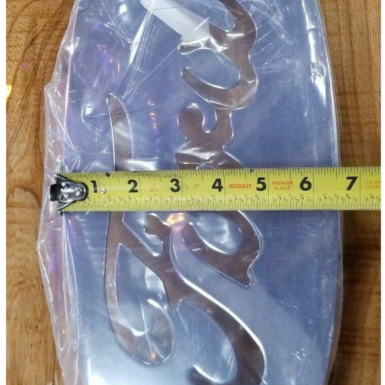 chrome ford emblem huge stud mount 17" by 7" universal decoration EMBLEM Light Slate Gray