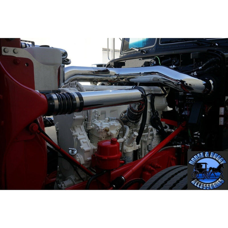 aik-379-c15 Dynaflex Peterbilt 379 Chrome cold Air Intake Kit cat c15 PETERBILT Black