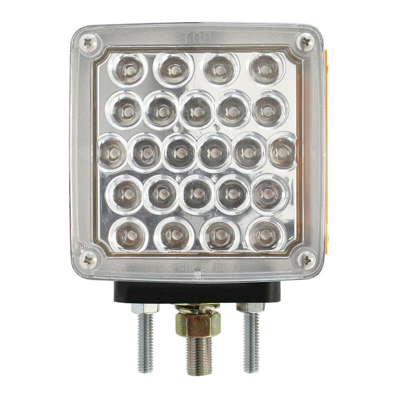 77623 Square Double Face Pearl LED Pedestal Light Red/Amber (Driver) UNIVERSAL Gray