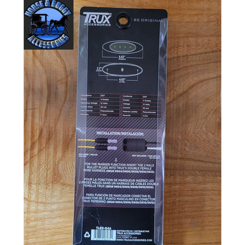 #TLED-G4A Trux panelite replacement light amber w/amber lens Peterbilt side marker m1 Dim Gray