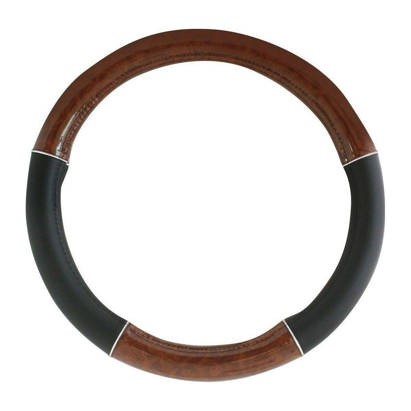 54007 universal 18" inch steering wheel cover truck leather chrome trim wood 54007 UNIVERSAL Dark Slate Gray