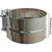 dp-50tq-500s 5" universal pre-formed Band Clamp Torctite Stainless Exhaust Step Lap Joint new EXHAUST Dim Gray