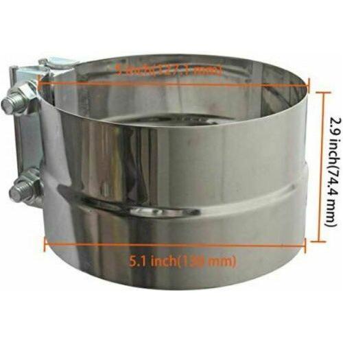 dp-50tq-500s 5" universal pre-formed Band Clamp Torctite Stainless Exhaust Step Lap Joint new EXHAUST Dim Gray