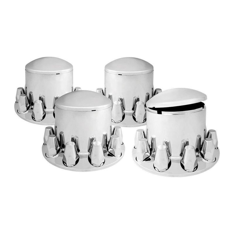 Chrome Rear Wheel Axle Hub Cover Kit trailer Semi ABS 1-1/2" push-on Cover 40244 axle covers Light Gray