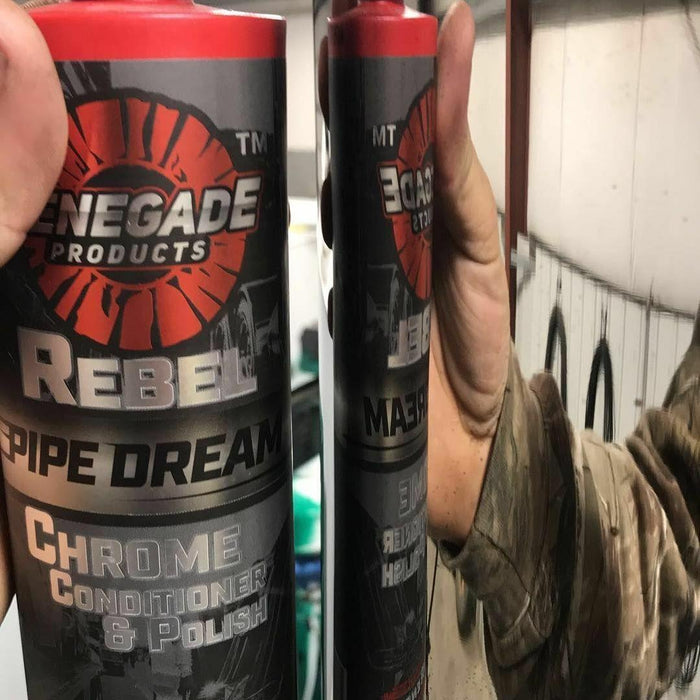 Rebel Pipe Dream 12 oz Chrome Polish Conditioner and Cleaner for Chrome  Pipes, Stacks, Exhaust and Everything in Between