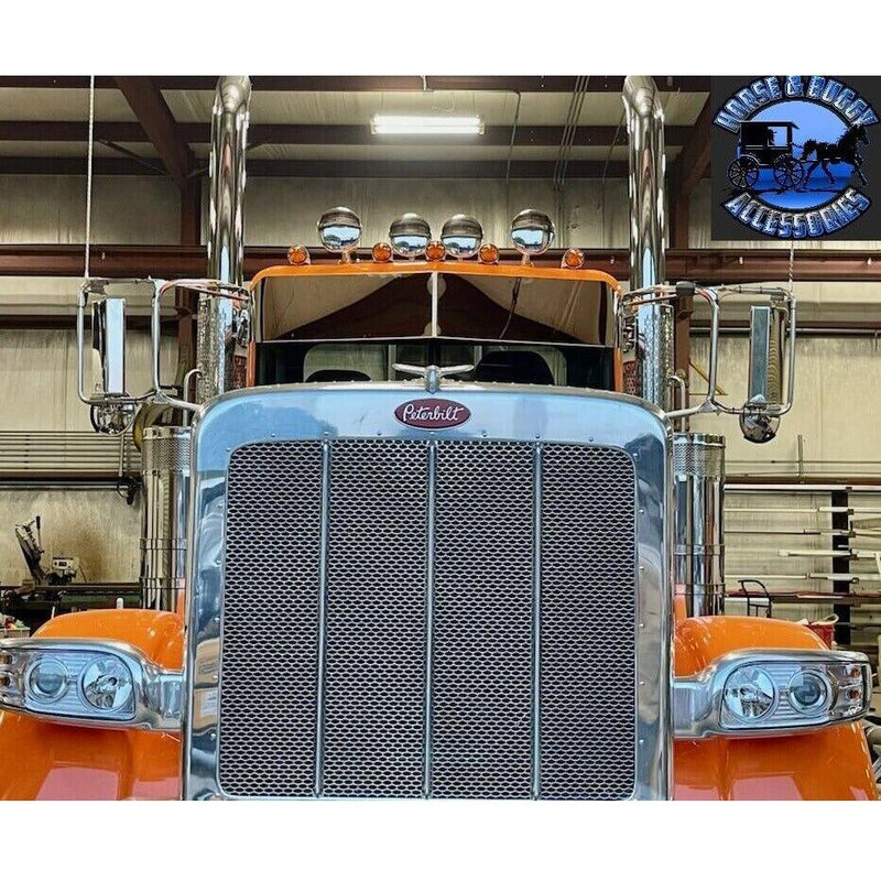 Rollin low Peterbilt 14" straight flat bottom visor 14 gauge 304 s.s. 379 389 #1005 PETERBILT VISOR Dark Slate Gray