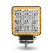 TLED-U118 trux 4.25" SQUARE STROBE SERIES SPOT LED WORK LAMP WITH AMBER STROBE Work light Gray