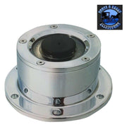 LT-CFOC-6W Chrome Plated Billet Aluminum Front Oil Cap Covers for 4-1/2" Bolt Pattern with WINDOW UNIVERSAL Dark Gray