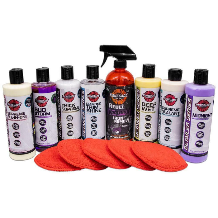 Black renegade high end detail kit universal paint car truck sealant wax cleaner soap rp-LFGRPKR-HE-KIt POLISHING