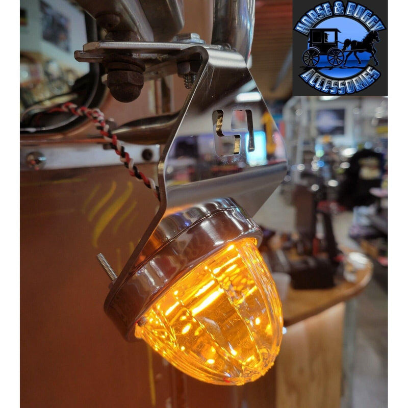 Shift watermelon turn signal brackets only, angled, w/logo stainless universal sold in pairs 2pc  #sp-172038 universal Dark Olive Green