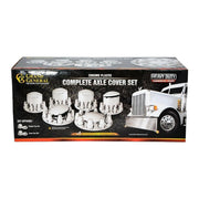 Chrome hub cover axle kit 1 1/2" truck push on semi front rear set universal #40234 UNIVERSAL Black