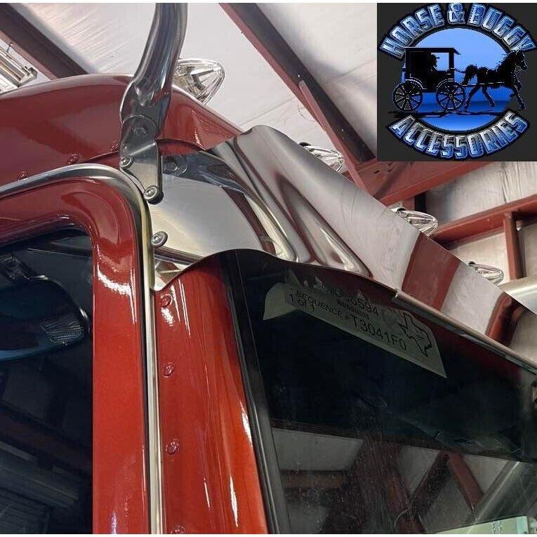 Rollin low Peterbilt 12" x 8" reverse bowtie visor 14 gauge 304 s.s. 379 389  #1013 PETERBILT VISOR Dark Slate Gray