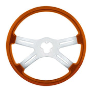 universal 18" Vibrant Color 4 Spoke truck Steering Wheel Cadmium Orange #88279 UNIVERSAL Saddle Brown