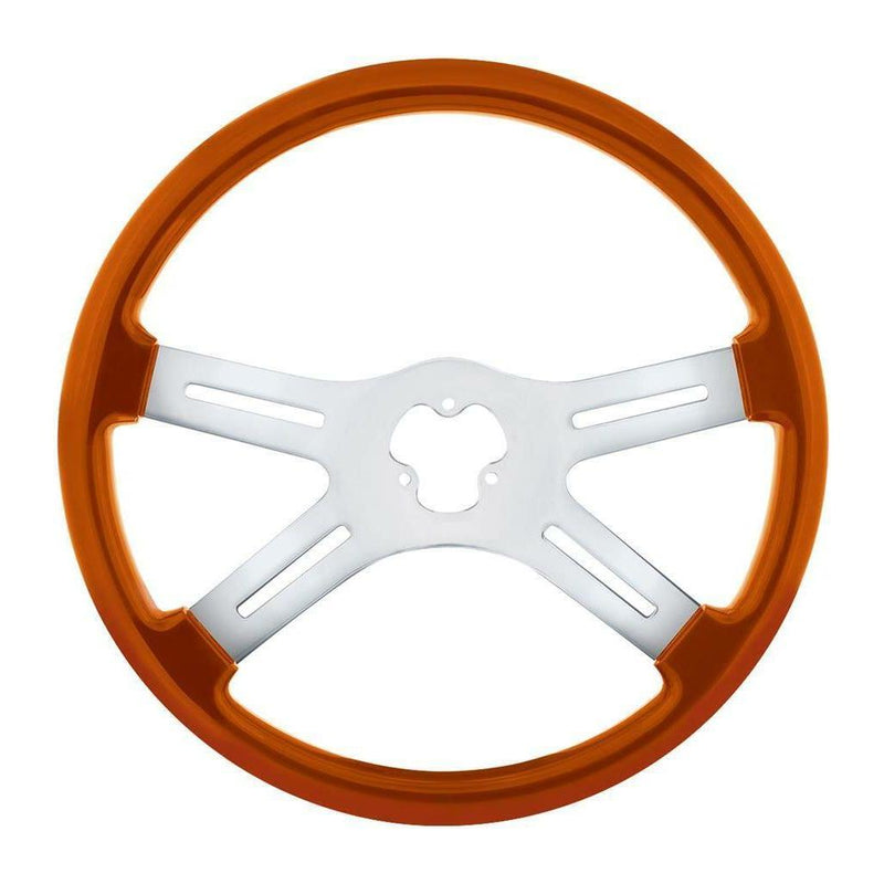 universal 18" Vibrant Color 4 Spoke truck Steering Wheel Cadmium Orange #88279 UNIVERSAL Saddle Brown