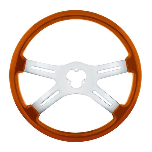 Saddle Brown universal 18" Vibrant Color 4 Spoke truck Steering Wheel Cadmium Orange up-88279 UNIVERSAL