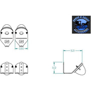 Shift watermelon turn signal brackets only, angled, w/logo stainless universal sold in pairs 2pc  #sp-172038 universal White Smoke