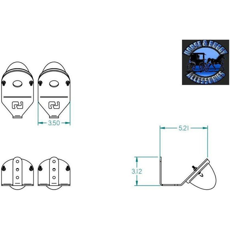 Shift watermelon turn signal brackets only, angled, w/logo stainless universal sold in pairs 2pc  #sp-172038 universal White Smoke