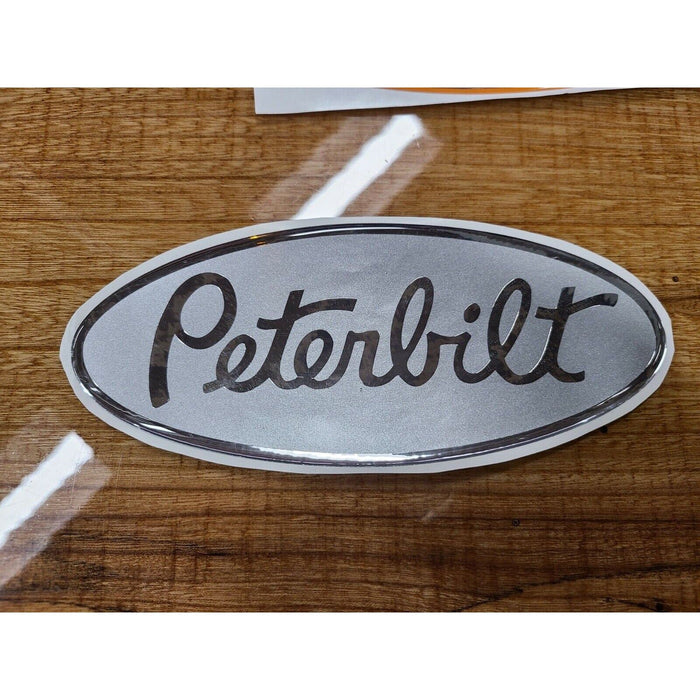 Dark Olive Green Custom Peterbilt Emblem Decal Replacements Made In The USA (Choose Color) Emblems Gray/Chrome