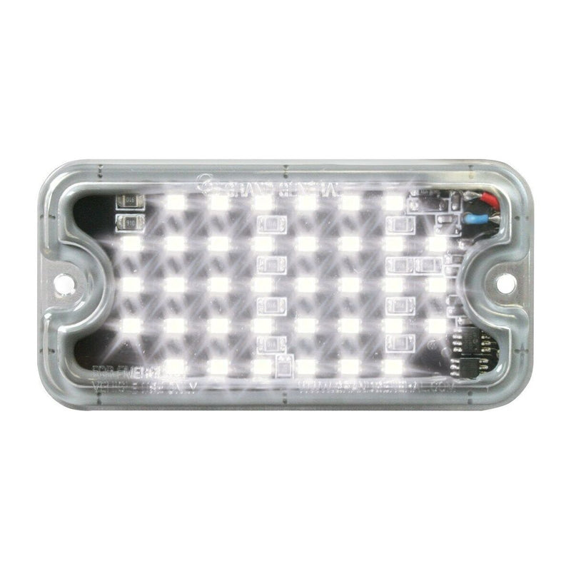 Grand General Ultra Thin Rectangular Surface Mount Strobe Light 40 white LEDs 81749 UNIVERSAL Gray