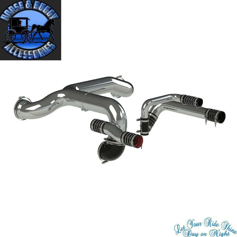 AIK-389g-C15 Peterbilt 389 glider c15 cat chrome Air Intake Kit PETERBILT Dark Slate Gray