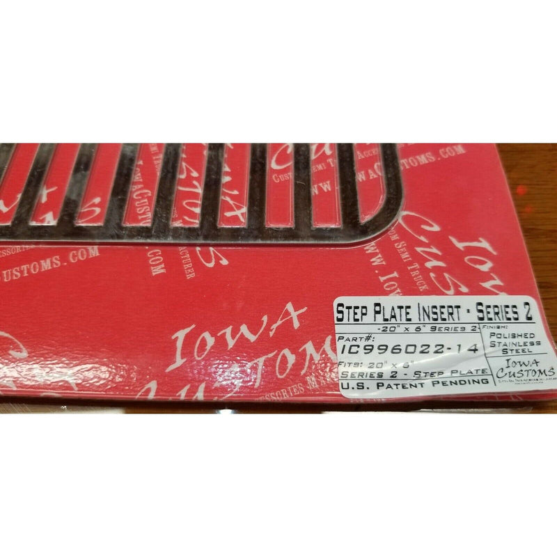 IC996022-14 iowa customs step plate insert stainless series 2 20"x6" semi truck STEP PLATE Maroon