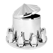 40215 SPOKE CHROME ABS REAR AXLE COVER SET W/LOCKING TABS & STANDARD HUB CAP NEW 40215 axle covers Light Gray