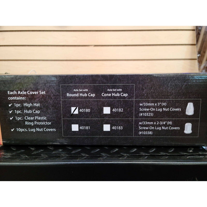 chrome hub cover axle 33mm locking nuts w/cooling vents #40180 UNIVERSAL Wheat