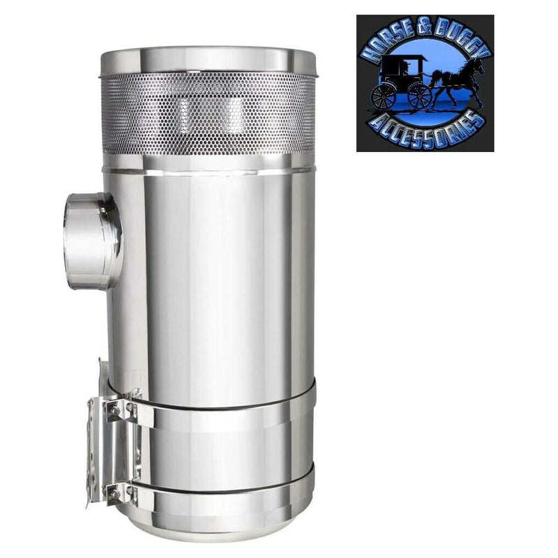 Peterbilt 15 Inch 304 Stainless Steel Air Cleaner vortox style 28205 w/straps AIR CLEANER Light Gray