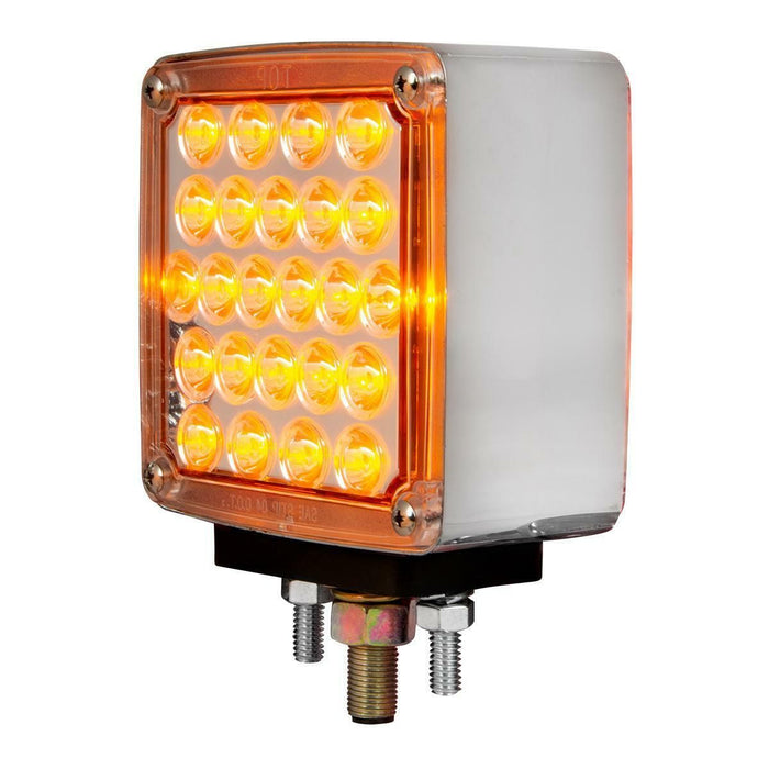 Gray pair grand general led clear lens amber/red double turn signal light universal 77627 & 77628 UNIVERSAL