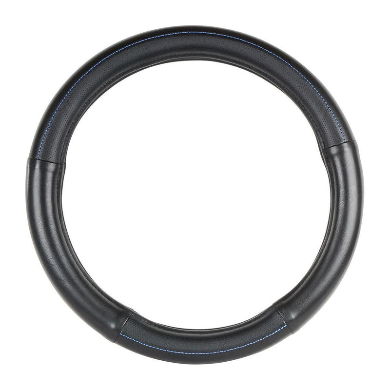 54031 18" deluxe pvc steering wheel cover w/BLUE stitching line universal truck 54031 steering wheel Dark Slate Gray