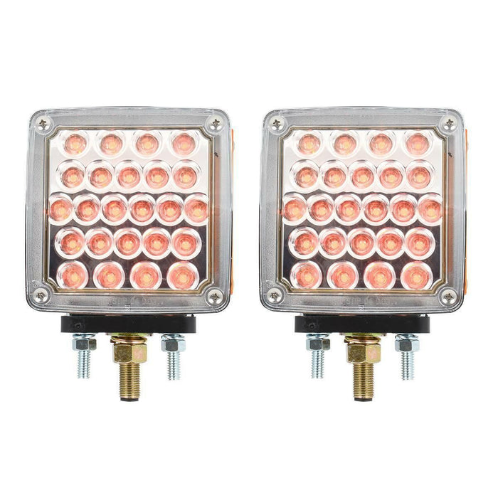 Light Gray pair grand general led clear lens amber/red double turn signal light universal 77627 & 77628 UNIVERSAL