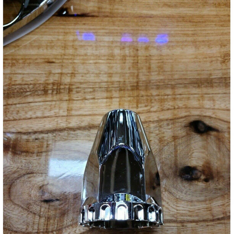 chrome hub cover axle 33mm locking nuts w/cooling vents #40180 UNIVERSAL Dim Gray