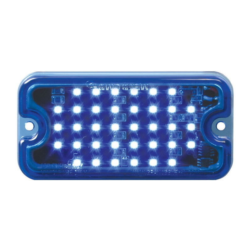 Grand General Ultra Thin Rectangular Surface Mount Strobe Light 40 blue LEDs new 81748 UNIVERSAL Dark Slate Blue