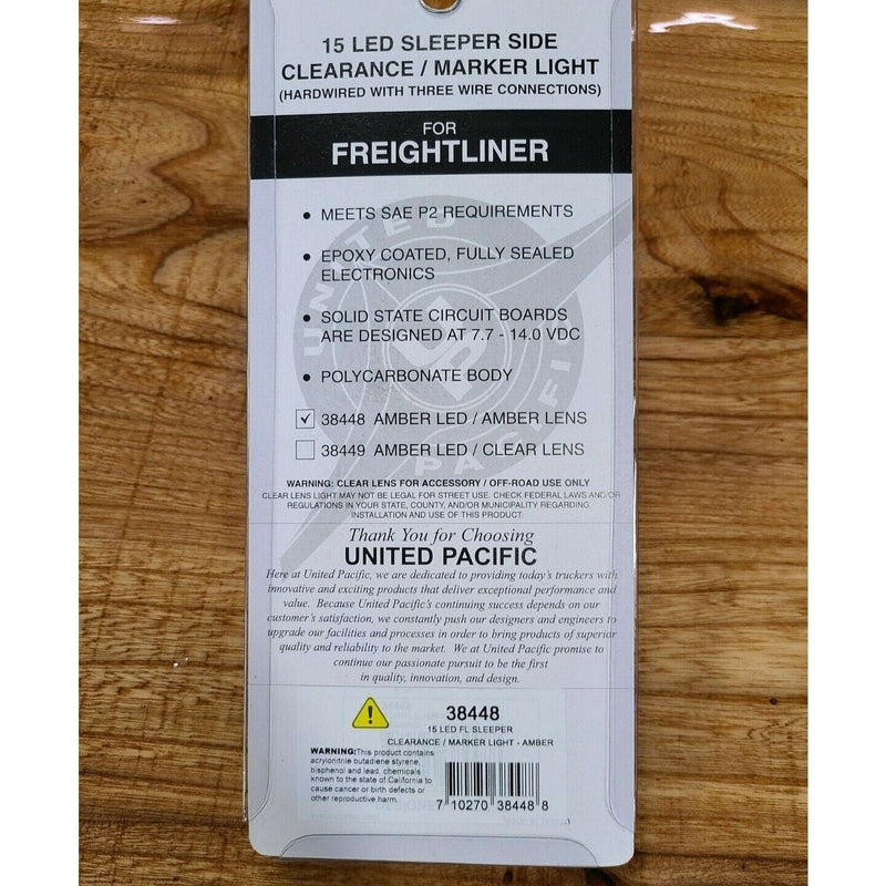 UP-38448 15 LED Freightliner Sleeper Clearance/Marker Light LED/amber Lens new up-38448 LIGHTING Sienna