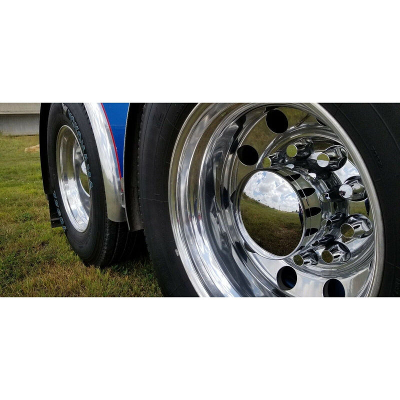 chrome hub cover axle kit customizable no lug nut caps semi front rear universal 40236 UNIVERSAL Dark Slate Gray