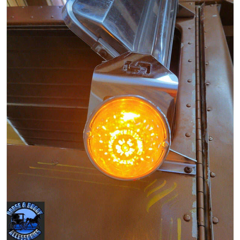 Shift watermelon turn signal brackets only, angled, w/logo stainless universal sold in pairs 2pc  #sp-172038 universal Dark Olive Green