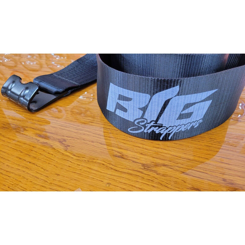 DP-BSA-STRAP-40BLK Big Strapper Blackout 40ft Strap Kit w/ flat hooks15,000lb assembled in the USA RATCHET STRAPS Goldenrod