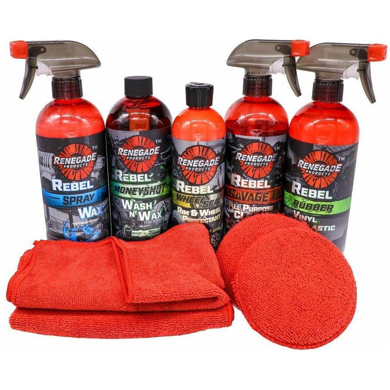 renegade polish grab and go kit semi car truck pickup cleaner shine wax metal RP-MINIKIT-GRABNGO POLISHING Firebrick