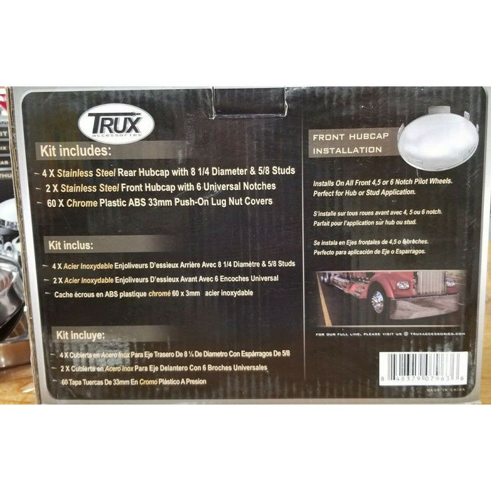 THUB-C1 Wheel Accessories - Kit - Chrome Plastic Front & Rear Hub