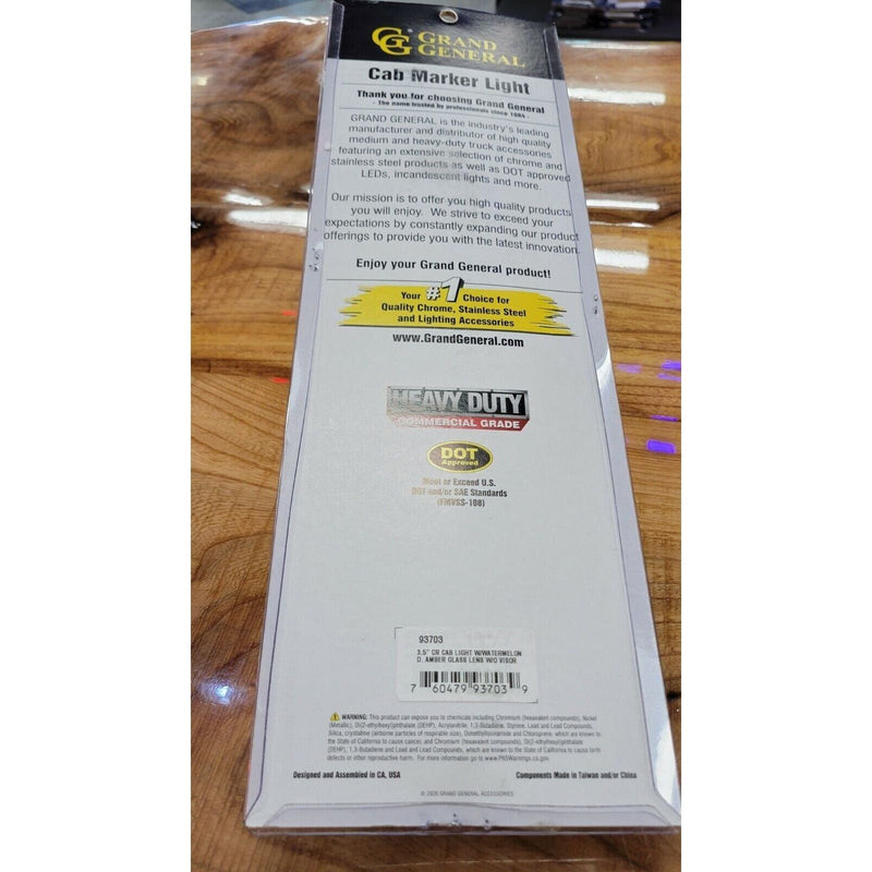 Glass lens watermelon chrome die cast housing dark amber #93703 watermelon glass lens Gray