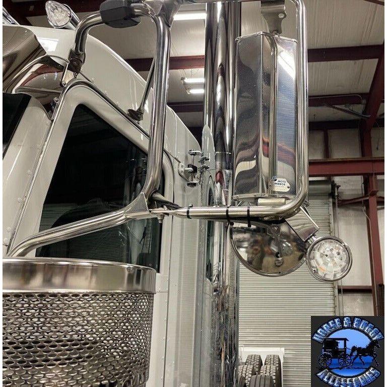 SS-1062 universal angled mirror brackets for stud mount lights Peterbilt Kenworth UNIVERSAL Dim Gray