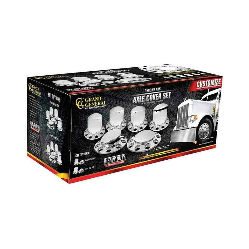 chrome hub cover axle kit customizable no lug nut caps semi front rear universal 40236 UNIVERSAL Gray
