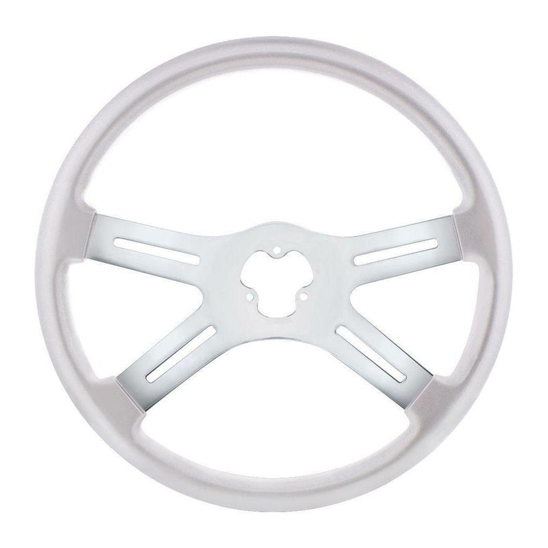 universal 18" Vibrant Color 4 Spoke truck Steering Wheel Liquid Silver #88281 UNIVERSAL Light Gray
