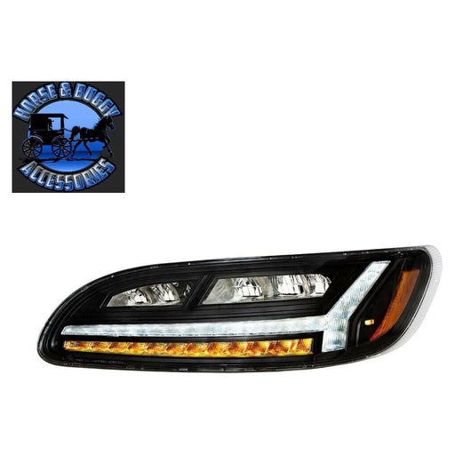 Gray United Pacific blackout all LED Headlight For Peterbilt 386 2005-2015 & 387 1999-2010