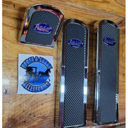billet aluminum Peterbilt 379 389 359 foot pedals with rubber insert blue logo #RZ-PS3-PB-DEC blue FOOT PEDALS Dark Slate Gray