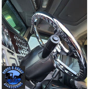 chrome billet aluminum semi truck steering wheel universal extra grip chopper UP-88160 steering wheel Dark Slate Gray