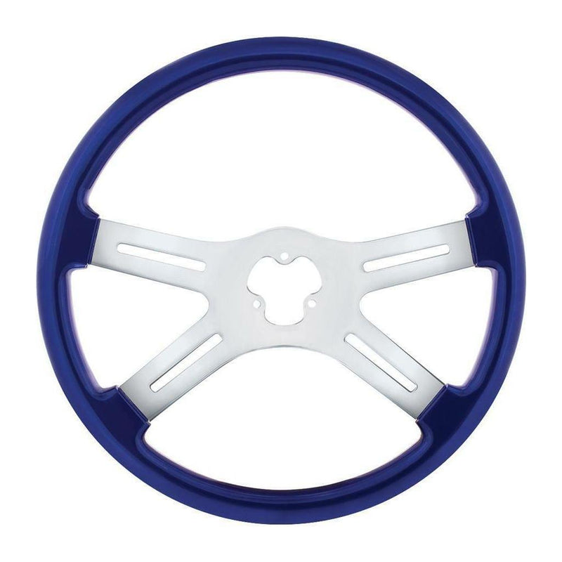 universal 18" Vibrant Color 4 Spoke truck Steering Wheel Indigo Blue up-88277 new UNIVERSAL Midnight Blue