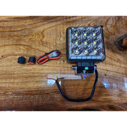 TLED-U118 trux 4.25" SQUARE STROBE SERIES SPOT LED WORK LAMP WITH AMBER STROBE Work light Dim Gray