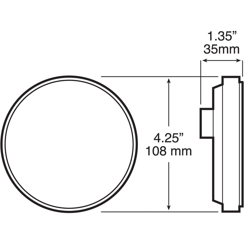 Peterson #817r stop turn tail red tail light 4" piranha series 4" Black
